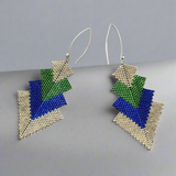 Aretes Rigel Plata/Azul/Verde