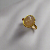 Anillo Ovalado Cuarzo Rosa