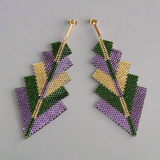 Aretes Capella Morado/Dorado/Verde