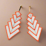 Aretes Capella Mate Blanco/Coral