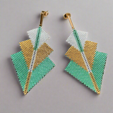 Aretes Danika Verde/Dorado/Blanco