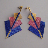 Aretes Danika Azul/Dorado/Rosa