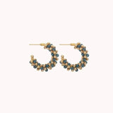 Amaranth Small Stone Hoop Earrings CJ15