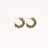 Amaranth Small Stone Hoop Earrings CJ15