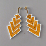 Aretes Rigel Mate Mostaza/Blanco