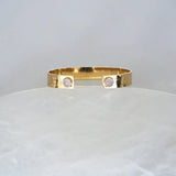 Brazalete Doble Piedra Cuarzo Rosa