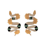 Aretes Culebra Coral y Flor