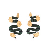 Aretes Culebra Coral y Flor