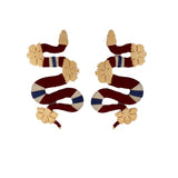 Aretes Culebra Coral y Flor