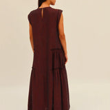 Maxi Vestido Lino Berenjena