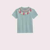 Playera Vo´ Menta Pompones Rosas