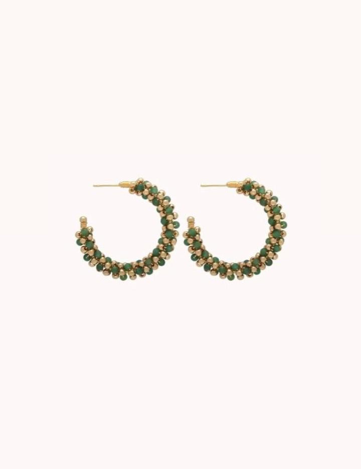 Amaranth Large Stone Hoop Earrings CJ14