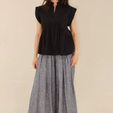 Pantalón Incienso Jaspe Lino Azul