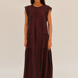 Maxi Vestido Lino Berenjena