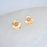 Aretes Art Deco Cuarzo Rosa