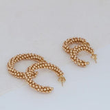 Small Golden Amaranth Hoop Earrings CJ13