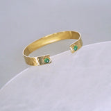 Brazalete Doble Piedra Jade Verde