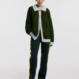 Cardigan Polo Rib Verde