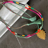 Collar Hilos Tejidos - Dije Corazón Gitano
