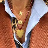 Collar Trenza Hilos Corazón