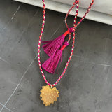 Collar Trenza Hilos Corazón